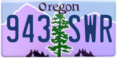 OR license plate 943SWR