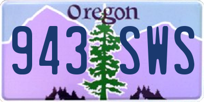 OR license plate 943SWS