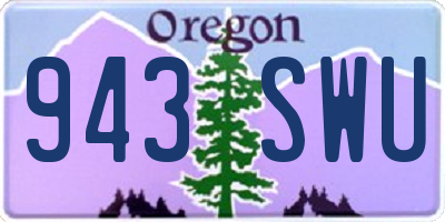 OR license plate 943SWU