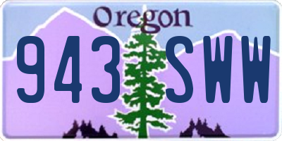 OR license plate 943SWW