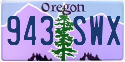 OR license plate 943SWX