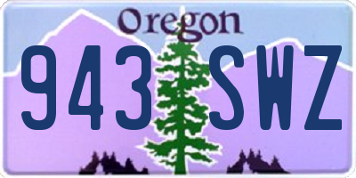 OR license plate 943SWZ
