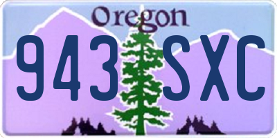 OR license plate 943SXC