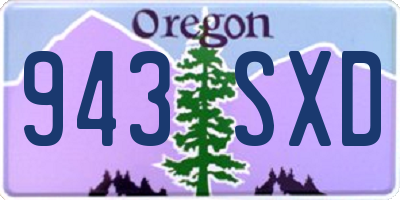 OR license plate 943SXD