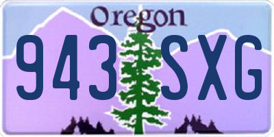 OR license plate 943SXG