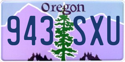 OR license plate 943SXU