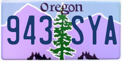 OR license plate 943SYA