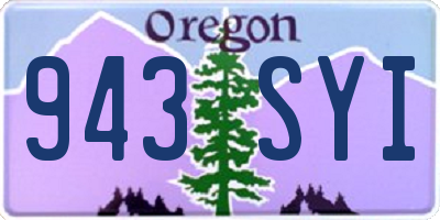 OR license plate 943SYI