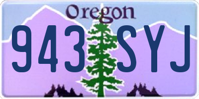 OR license plate 943SYJ