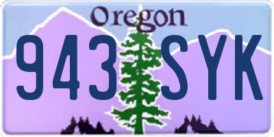 OR license plate 943SYK