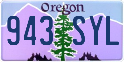 OR license plate 943SYL