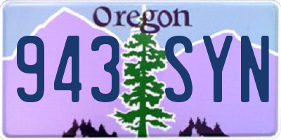 OR license plate 943SYN