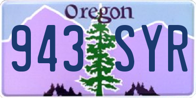 OR license plate 943SYR