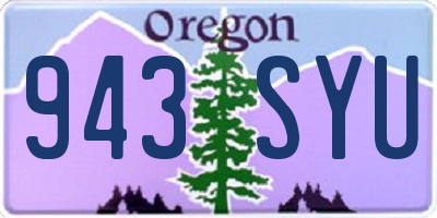 OR license plate 943SYU