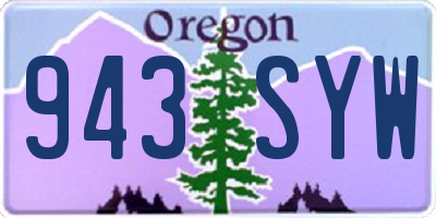 OR license plate 943SYW