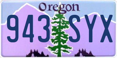 OR license plate 943SYX