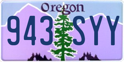 OR license plate 943SYY