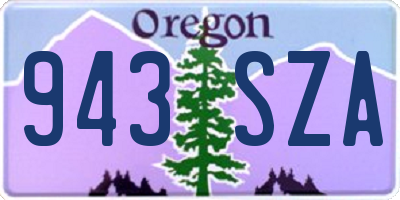 OR license plate 943SZA