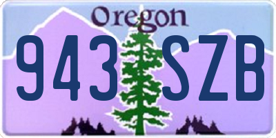 OR license plate 943SZB