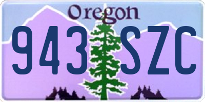 OR license plate 943SZC