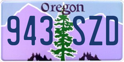 OR license plate 943SZD