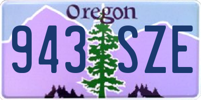 OR license plate 943SZE