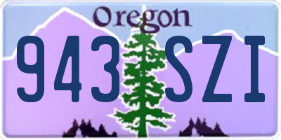 OR license plate 943SZI
