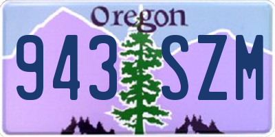 OR license plate 943SZM