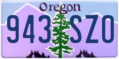 OR license plate 943SZO
