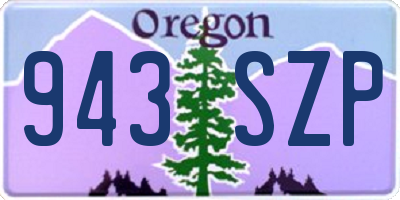 OR license plate 943SZP