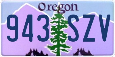 OR license plate 943SZV