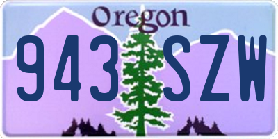 OR license plate 943SZW