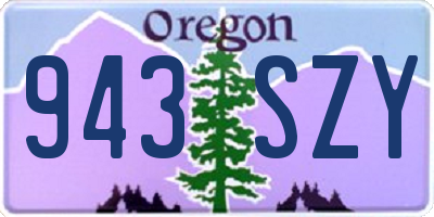 OR license plate 943SZY