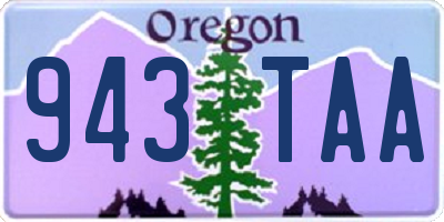 OR license plate 943TAA