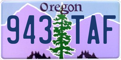 OR license plate 943TAF