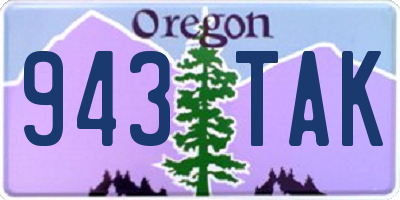 OR license plate 943TAK