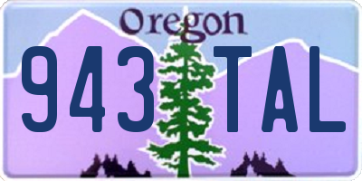 OR license plate 943TAL