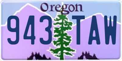OR license plate 943TAW