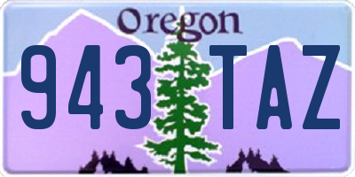 OR license plate 943TAZ