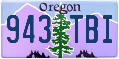 OR license plate 943TBI