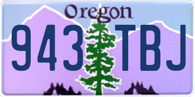 OR license plate 943TBJ