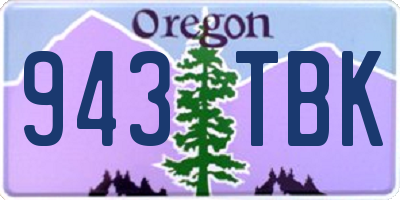 OR license plate 943TBK