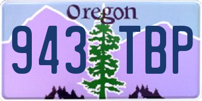 OR license plate 943TBP