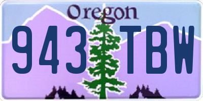 OR license plate 943TBW