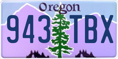 OR license plate 943TBX