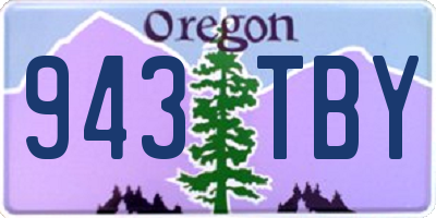 OR license plate 943TBY