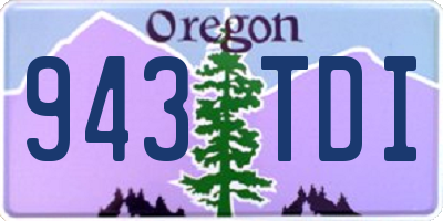 OR license plate 943TDI
