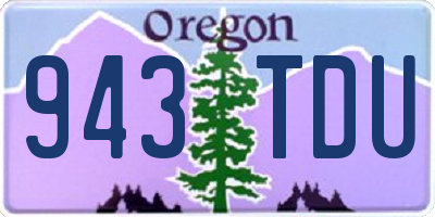 OR license plate 943TDU