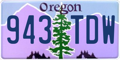 OR license plate 943TDW