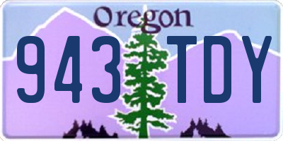 OR license plate 943TDY
